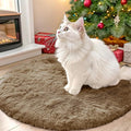 OLANLY Taupe Round Rugs for Bedroom by OLANLY