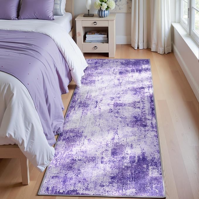 Washable Area Rugs 2'x8' Non-Slip Modern Abstract Soft - Image 4