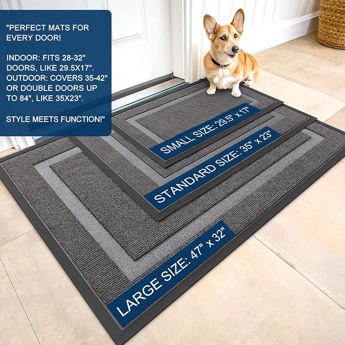 OLANLY Front Door Mat Indoor Outdoor Entrance, Waterproof All-Season, - Image 3