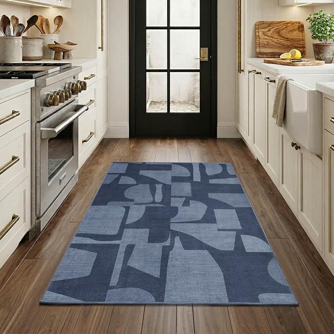 Latte&Fog 3x5 Entryway Rug Indoor, Modern Abstract Washable Area Rug, Boho Non - Image 2