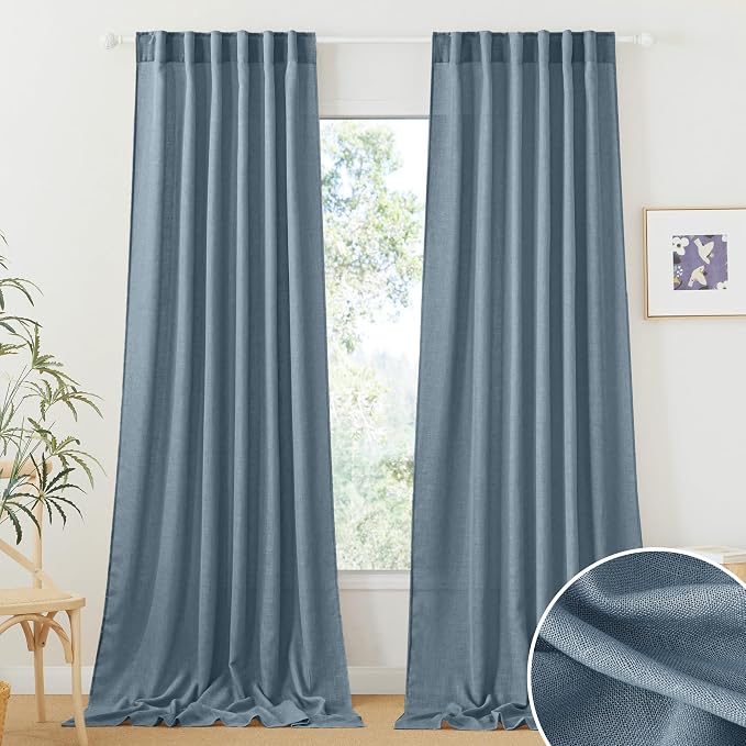 RYB HOME Semi Sheer Curtains 108 inches Length by RYBHOME