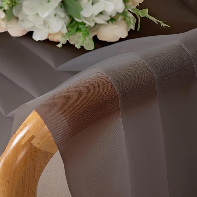 Chyhomenyc Chocolate Brown Sheer Valances - Image 7