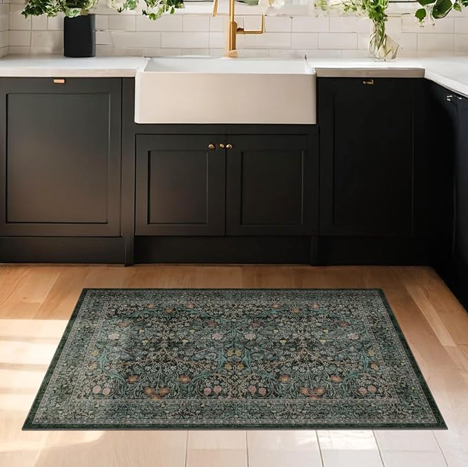 Dark Green Washable Entry Rug - Image 5