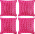 Fancy Homi 4 Packs Boho Hot Pink Decorative Throw Pillow Covers 20x20 Inch by Fancy+Homi