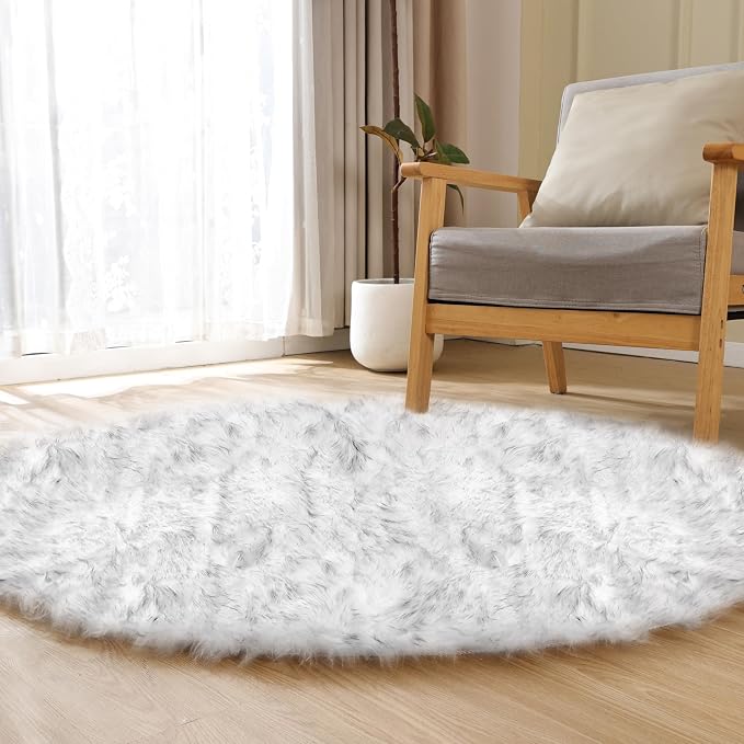 ORINOVA Grey and White Plush Machine Washable Area Rugs - Image 6