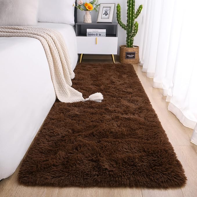 Chicrug Soft Runner Rug for Bedroom Living Room Plush Fluffy Rug 2x8 Feet by ChicrugHomeDecor
