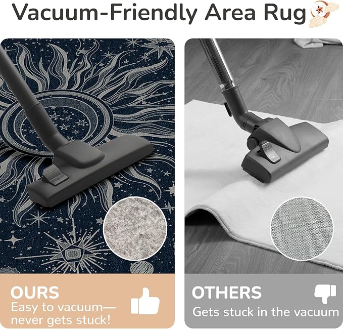 Vacuum-Friendly, Round 6ft Washable Area Rug - Image 4