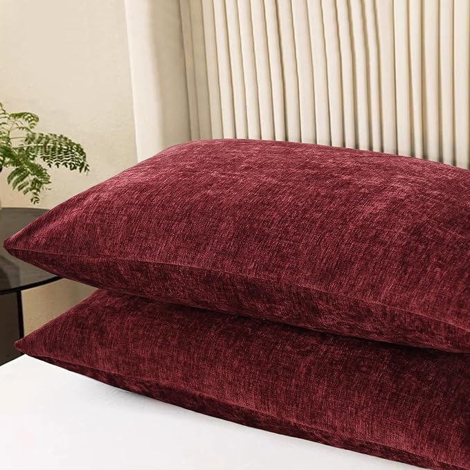 CaliTime Throw Pillow Covers Decorative 20 X 26 Inches Pack of 2 Cozy Chenille - Image 3