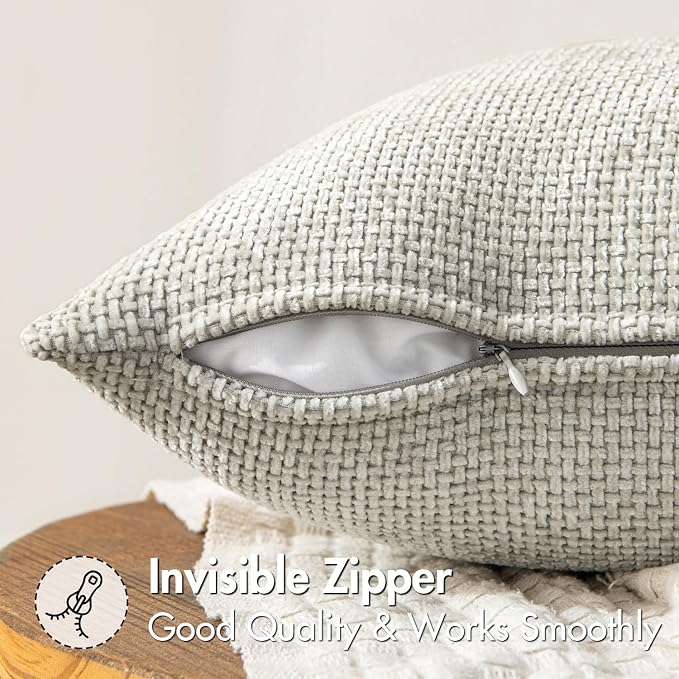 MIULEE Pack of 2 Couch Throw Pillow Covers 18x18 Inch Grey-White Modern Boho - Image 5