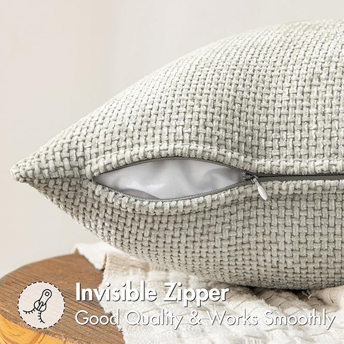 MIULEE Pack of 2 Couch Throw Pillow Covers 20x20 Inch Grey-White Modern Boho - Image 5