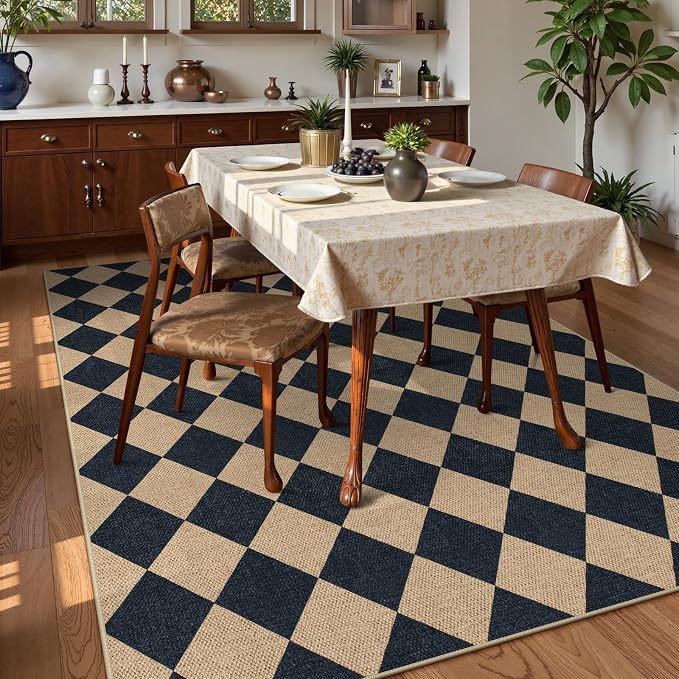 Lahome Colette Checkered Easy Jute Outdoor Rug, Large 6x9 Rug - Image 7