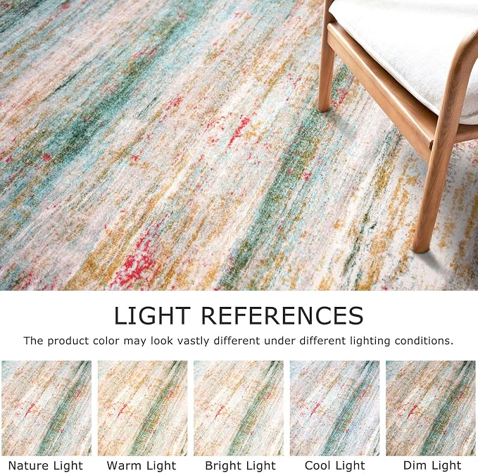 KOZYFLY Modern Abstract Hallway Runner Rug, 2x8 Washable Rug Runner Non-Slip - Image 4