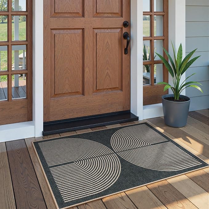Lahome Enfys Rainbow Easy Jute Rug, Farmhouse Non Slip Non Shedding Lightweight by Lahome