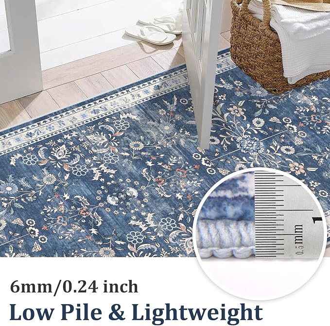 Yamaziot Washable Runner Rug 2x12 – Floral Non Slip Boho Hallway Runner Rug - Image 3