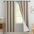 Yakamok Natural Linen Curtains 100% Blackout 72 Inches Long, Room Darkening by Yakamok