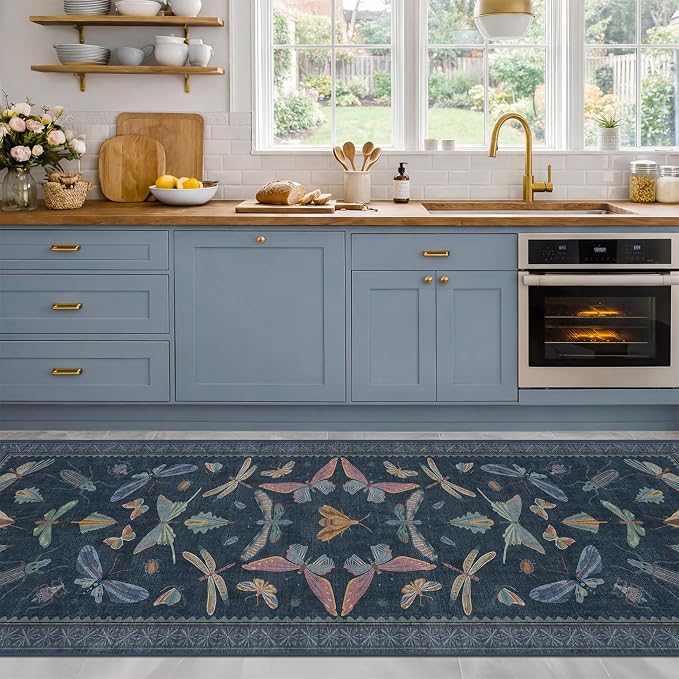 Vintage 2'6"x8' Kitchen Rugs Washable, Non Slip 8ft Long Rugs by HazoHaus