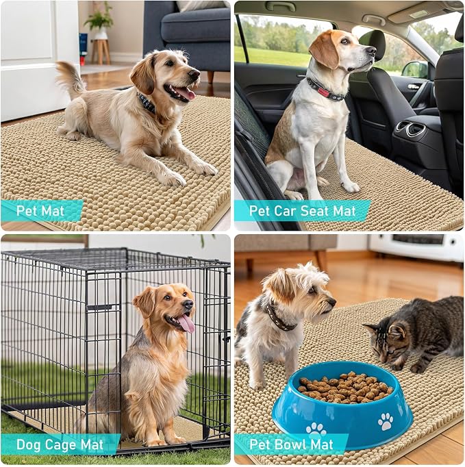 OLANLY Dog Door Mat for Muddy Paws 50x30, Absorbs Moisture and Dirt, Absorbent - Image 7