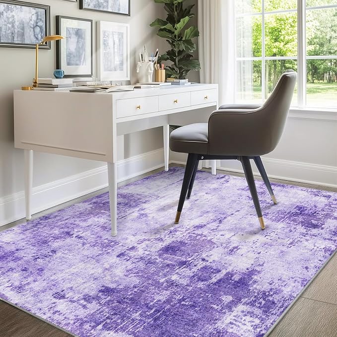 Washable Area Rugs 9'x12' Non-Slip Modern Abstract Soft - Image 8