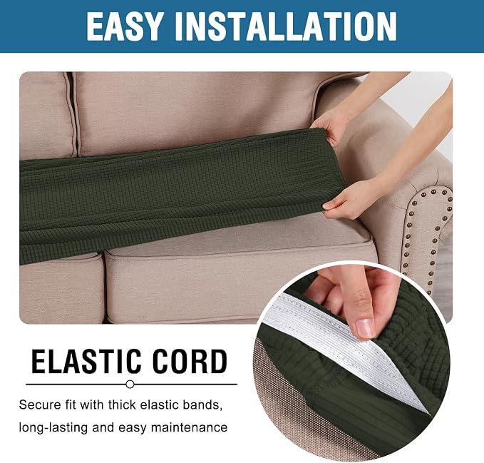H.VERSAILTEX Super Stretch Individual Seat Cushion Covers Sofa Covers Couch - Image 5