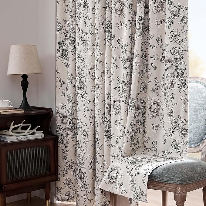 jinchan Blackout Floral Curtains - Image 8
