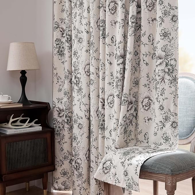 jinchan Blackout Floral Curtains - Image 6