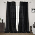 Nanspring Long Black Curtain 105 inches Long 2 Panels Set by Nanspring