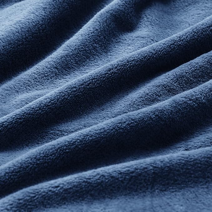 BEDELITE Fleece Blankets Queen Size Navy Blue Throw Blankets - Image 5