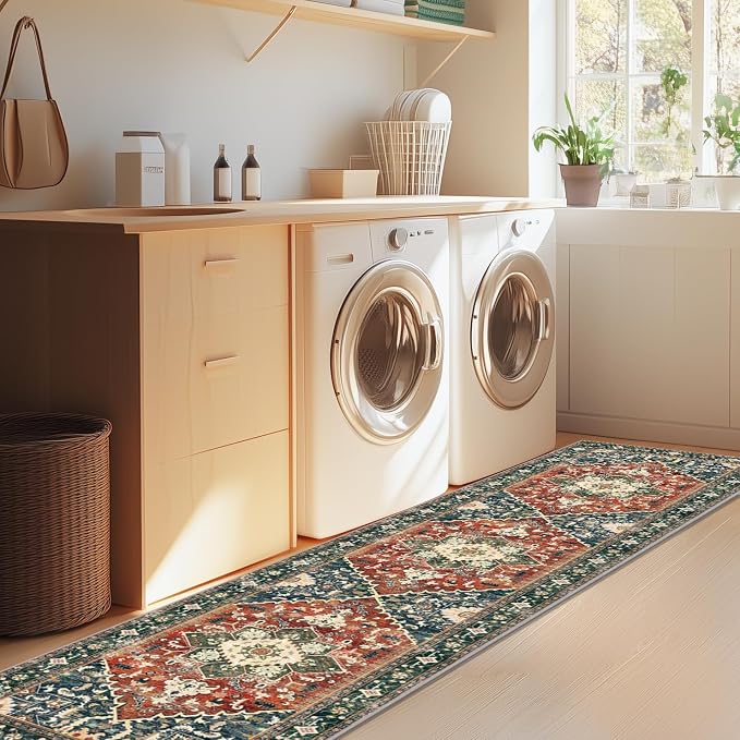 Yamaziot Washable Runner Rug, 2x8 Non-Slip Boho Vintage Hallway Rug Runner - Image 7
