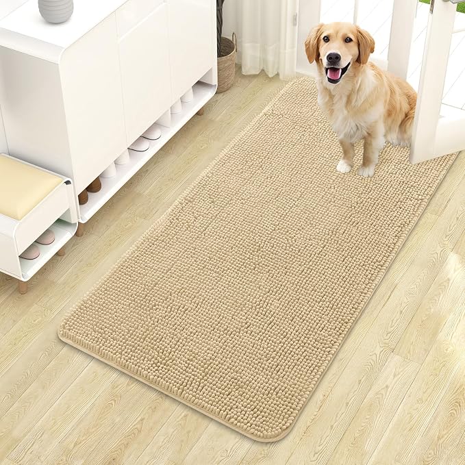 OLANLY Dog Door Mat for Muddy Paws 44x24, Absorbs Moisture and Dirt, Absorbent by OLANLY