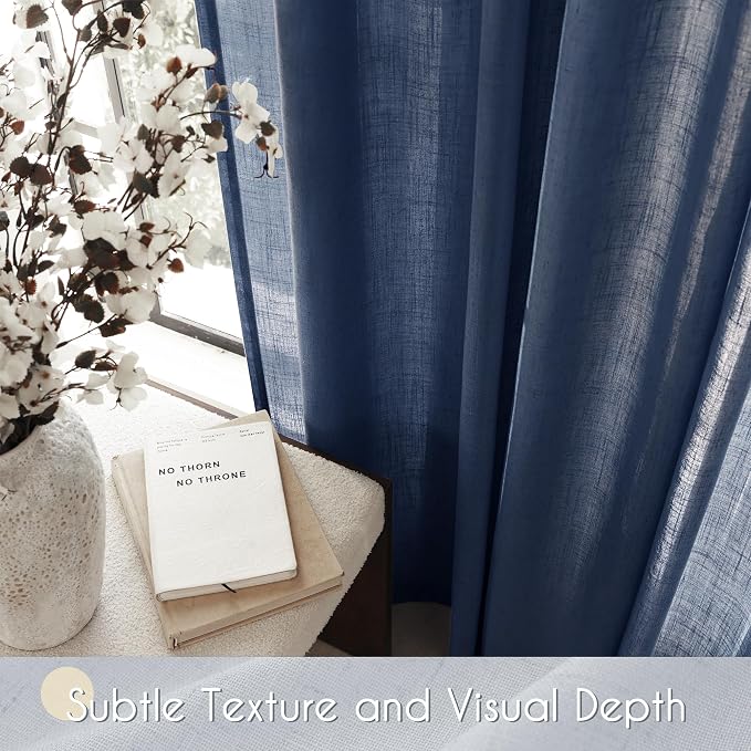 Navy Blue Curtains 105 inch Length - Image 5