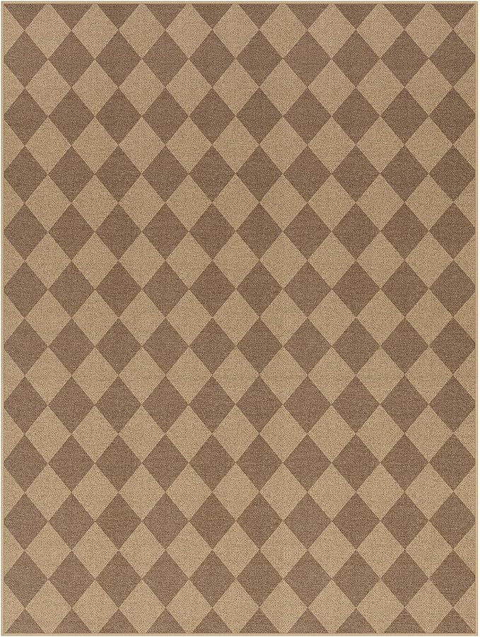 Lahome Colette Checkered Easy Jute Rug, 9x12 Washable Dining Room Rug Indoor - Image 8