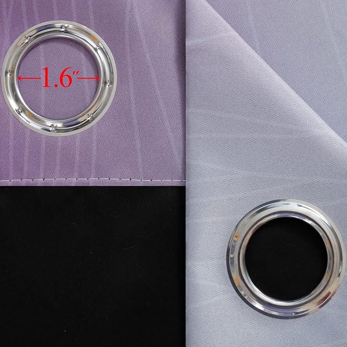 Purple and Grey Blackout Curtains 54 Inches Long, Ombre and Wavy Line Pattern - Image 7