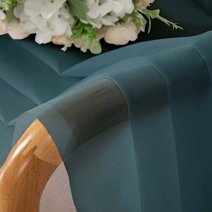 Aiyufeng Dusty Blue Sheer Curtains 84 Inches Long 2 Panels Set, Light Filtering - Image 5