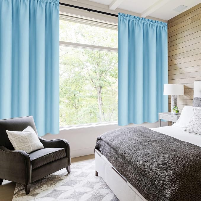 DWCN Light Blue Blackout Curtains - Image 2