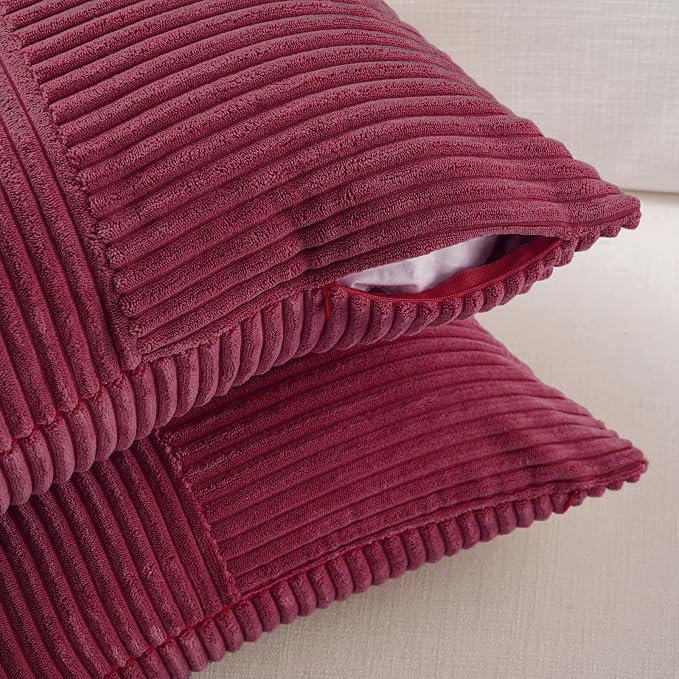 Fancy Homi Set of 2 Burgundy Boho Long Lumbar Body Decorative Throw Pillow - Image 4