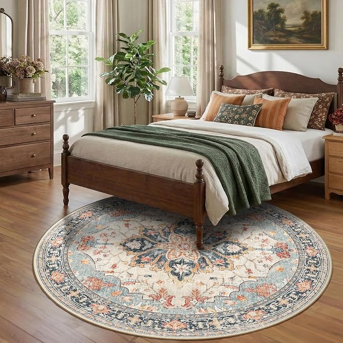 8ft Round Rug, Area Rugs 8ft, Washable Rug, Rugs - Image 3