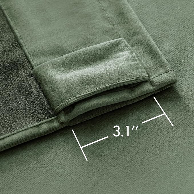 MIULEE Sage Green Velvet Curtains 96 inches Long - Image 3