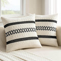 MIULEE Set of 2 Black Boho Decorative Pillow Covers 20x20 Inch Farmhouse Rustic by MIULEE