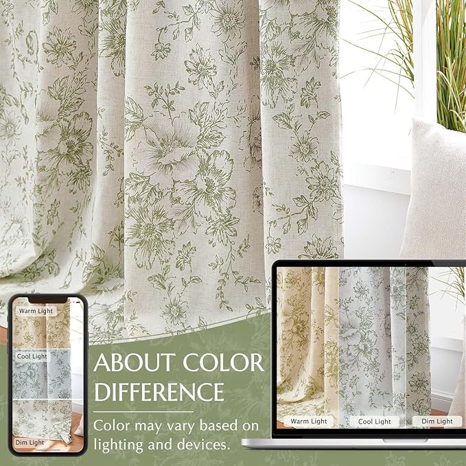 jinchan Blackout Floral Curtains - Image 6