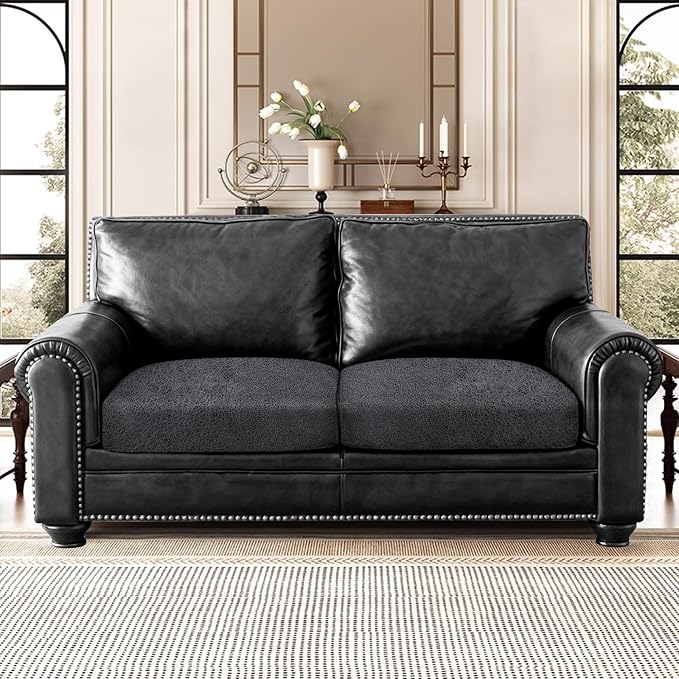 Leather Look Couch Cushion Covers Sofa Seat Slipcovers Sets Couches Furniture - Image 8