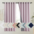 NICETOWN Pink Vintage Linen 100% Blackout Curtains by NICETOWN
