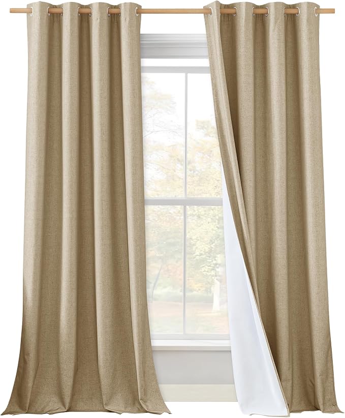 NICETOWN 100% Absolutely Blackout Linen Curtains by NICETOWN