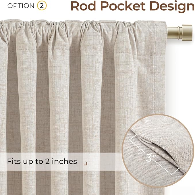 INOVADAY 100% Blackout Curtains 90 Inches Length 2 Panels Set, Back Tab/Rod - Image 4