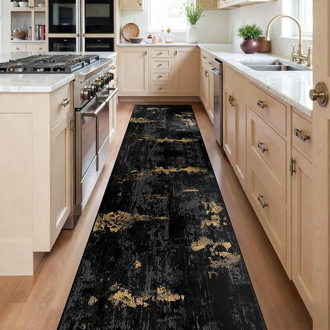 Washable Area Rugs 2'x8' Non-Slip Modern Abstract Soft by RELEANY