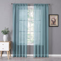 Tollpiz Sheer Curtains Linen Textured Bedroom Curtain Sheers Light Filtering by Tollpiz