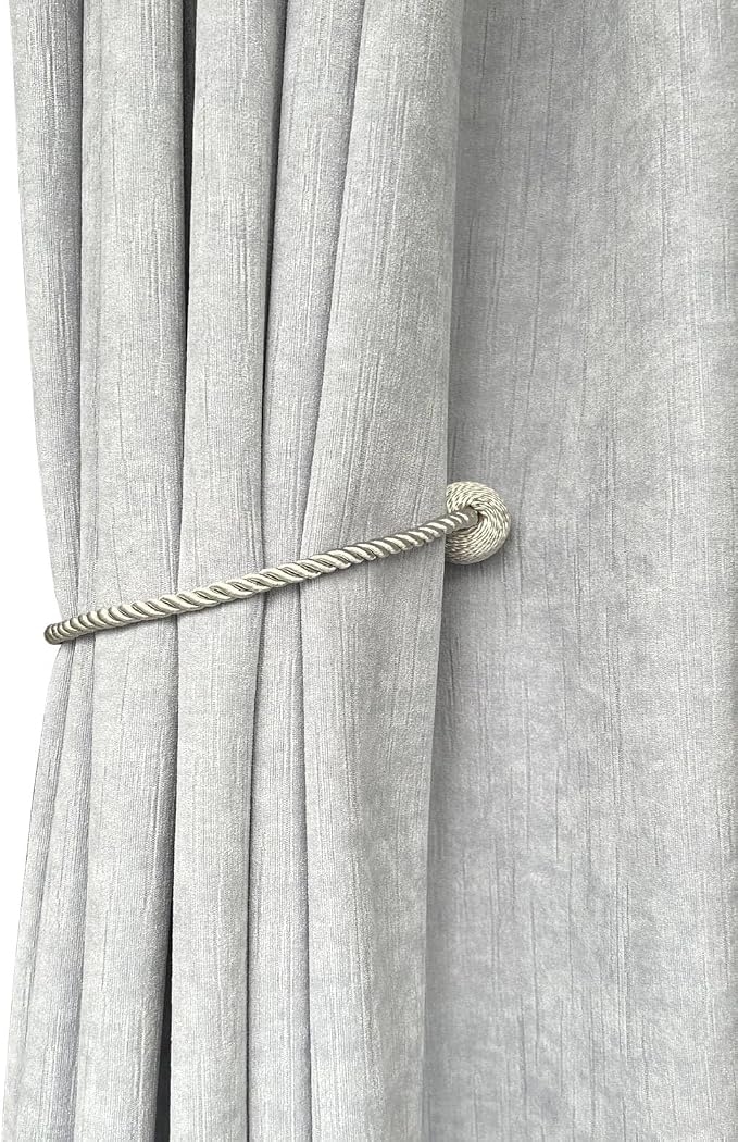 Melaluxe 4 Pack Magnetic Curtain Tiebacks, Decorative Curtain Holdbacks - Image 4