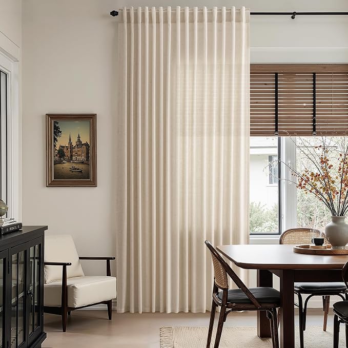 Nanspring Grey Flax Linen Curtains 102 Inches Long - Image 6