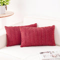 Pack of 2 Corduroy Decorative Throw Pillow Covers 12x20 InchSoft Boho Striped by Unknown