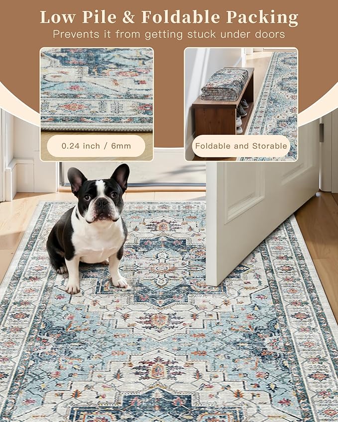 Madane 4x12 Wide Hallway Runners: Washable Runner Rug - Image 6
