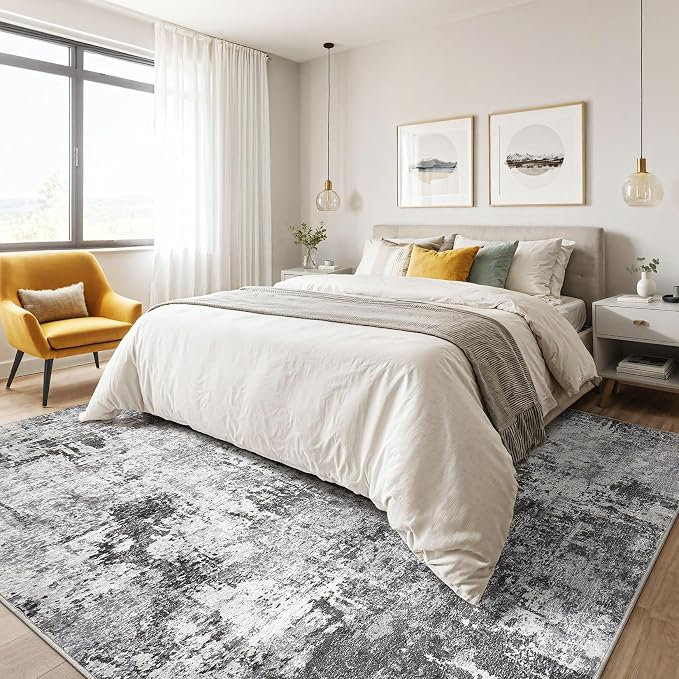 LOONGRUG 10x13 Area Rug Washable Large Neutral Modern Living Room Rug | - Image 4